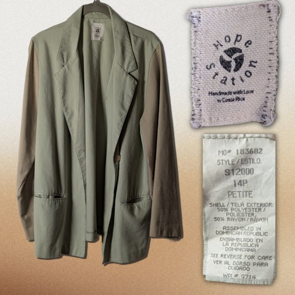 Hope Station Two-Tone Poly/Rayon Blend Blazer - Classic & Comfy Layering Piece